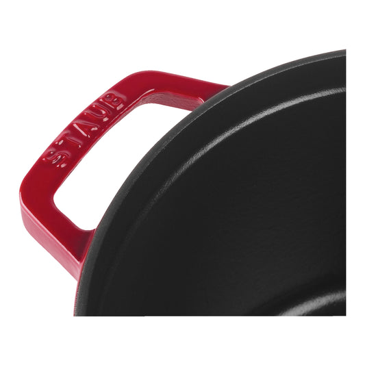 STAUB La Cocotte 4.75 L Cast Iron Round Tall Cocotte, Cherry