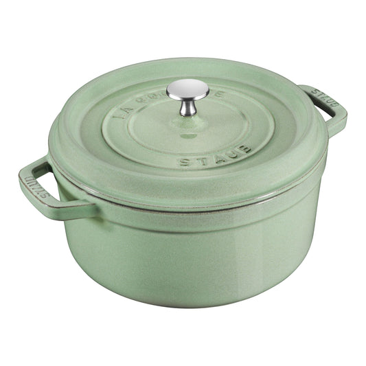 STAUB La Cocotte 3.7 L Cast Iron Round Cocotte, Sage