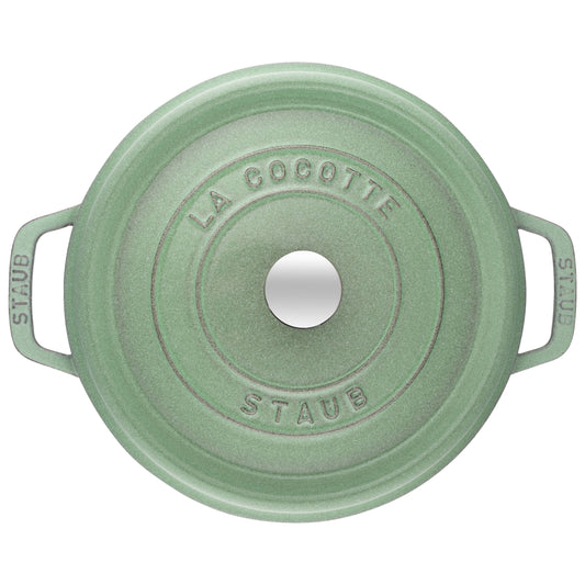 STAUB La Cocotte 5.25 L Cast Iron Round Cocotte, Sage