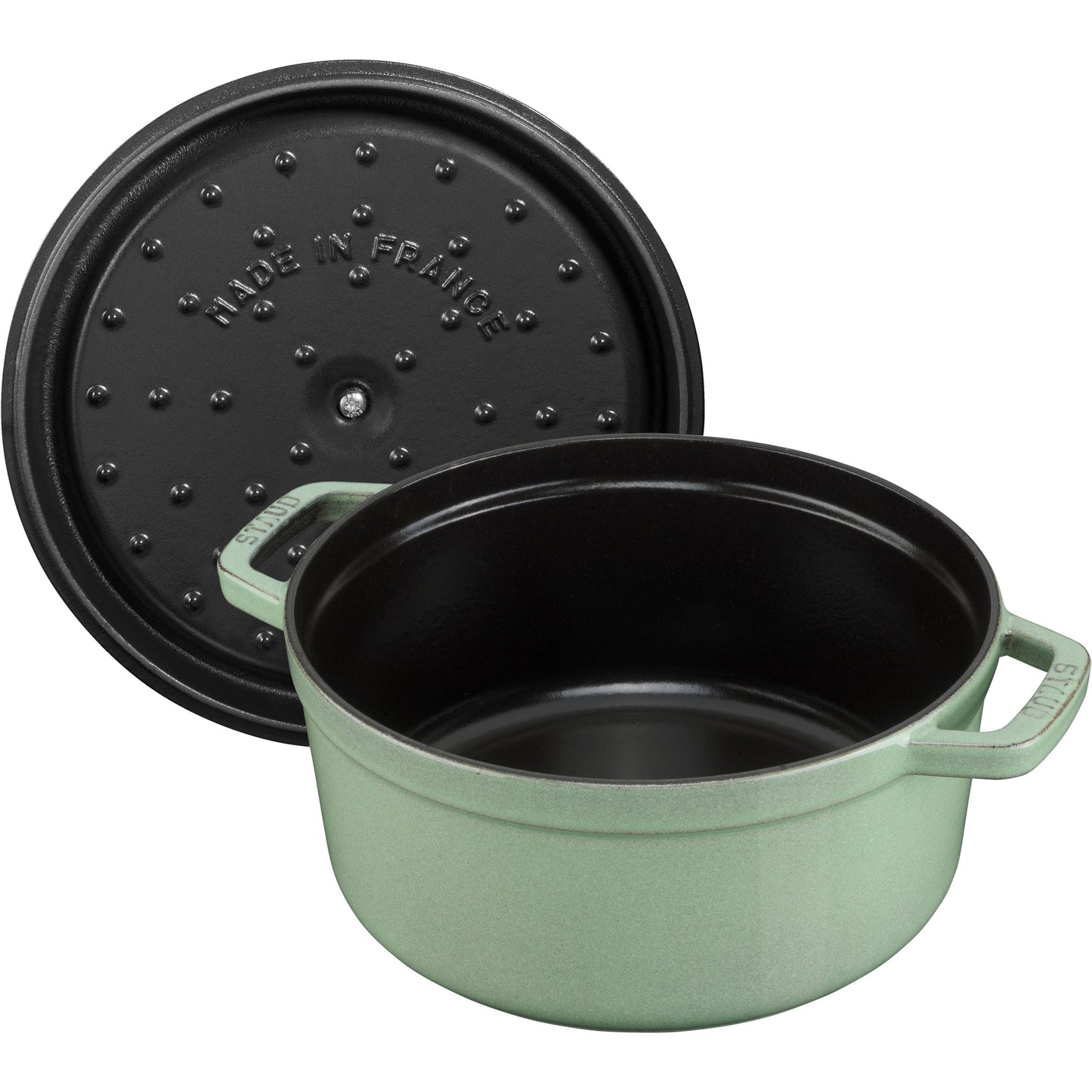 STAUB La Cocotte 3.7 L Cast Iron Round Cocotte, Sage