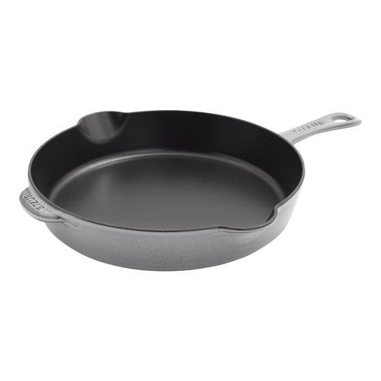 STAUB Pans 28 Cm / 11 Inch Cast Iron Traditional Deep Frypan, Graphite-Grey