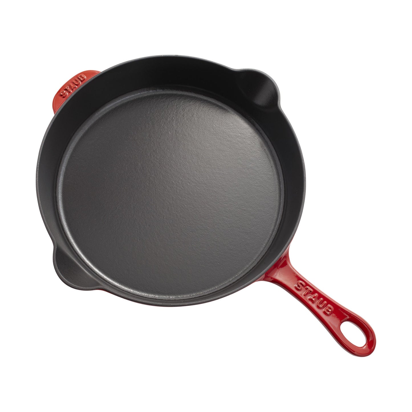 STAUB Pans 28 cm / 11 inch Cast Iron Traditional Deep Frypan, Cherry