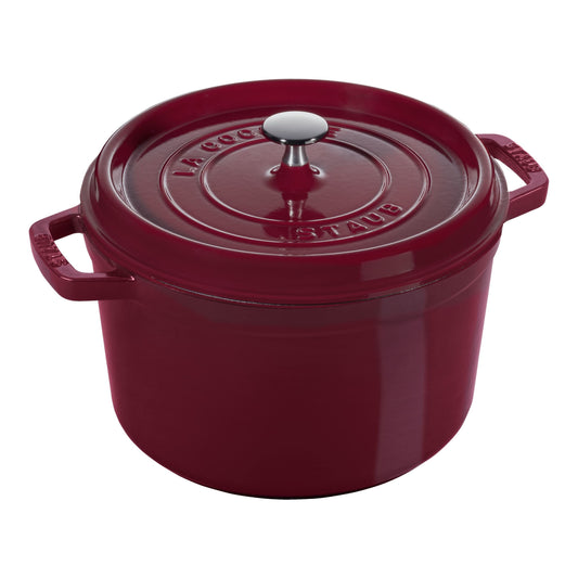 STAUB La Cocotte 4.75 L Cast Iron Round Tall Cocotte, Bordeaux