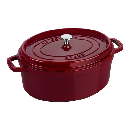 STAUB La Cocotte 4.25 L Cast Iron Oval Cocotte, Bordeaux