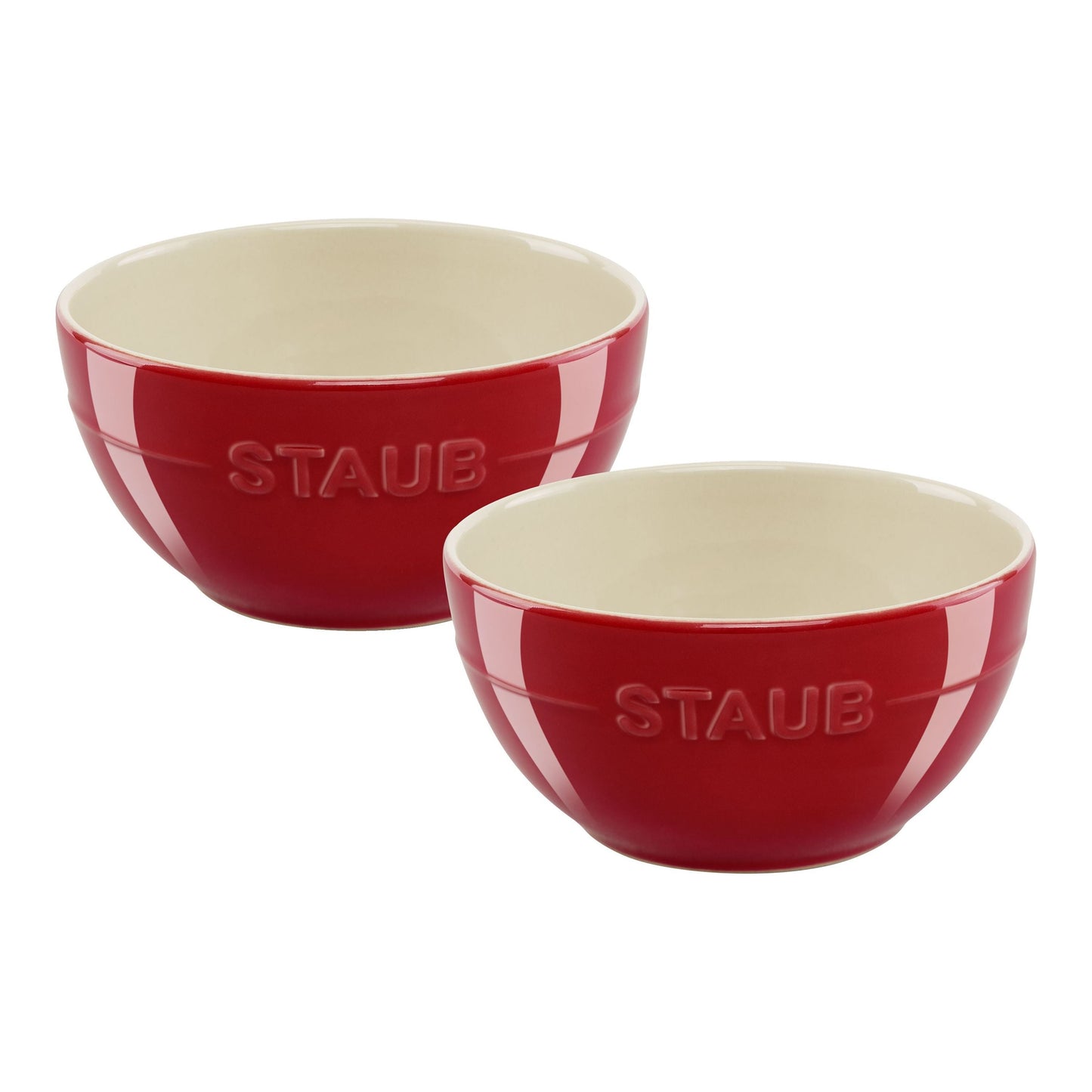 STAUB Ceramique 15 Cm / 2 Piece Ceramic Bowl Set, Cherry