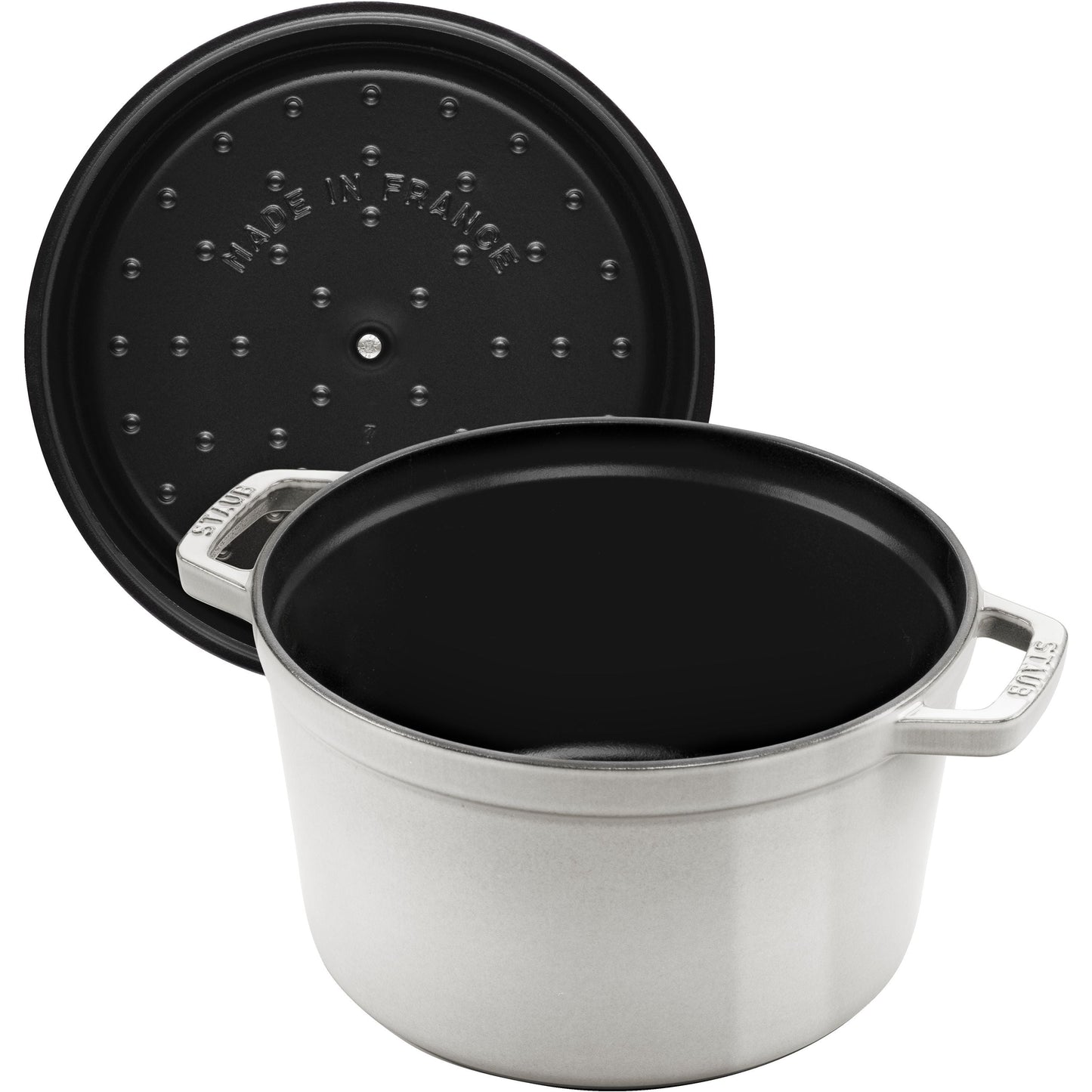 STAUB La Cocotte 4.75 L Cast Iron Round Tall Cocotte, White Truffle