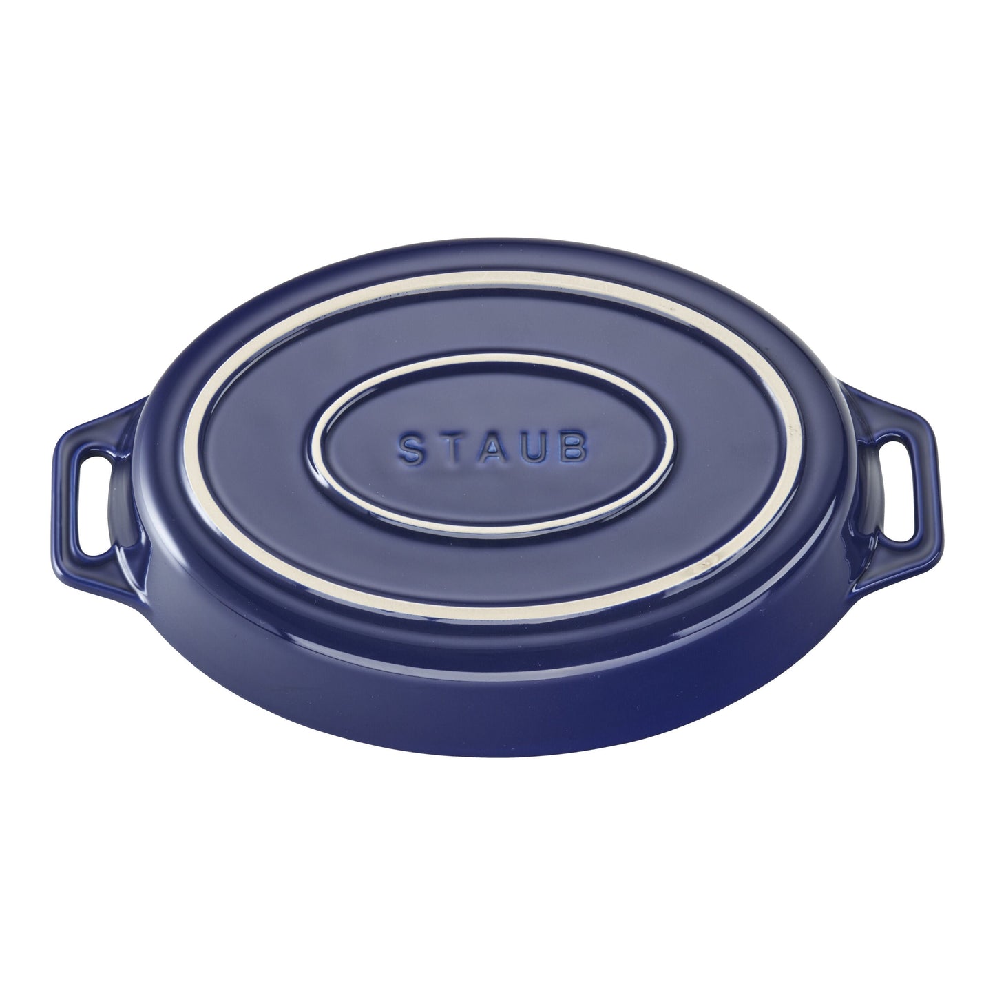 STAUB Ceramique 1 L Ceramic Oval Baking Dish, Dark-Blue
