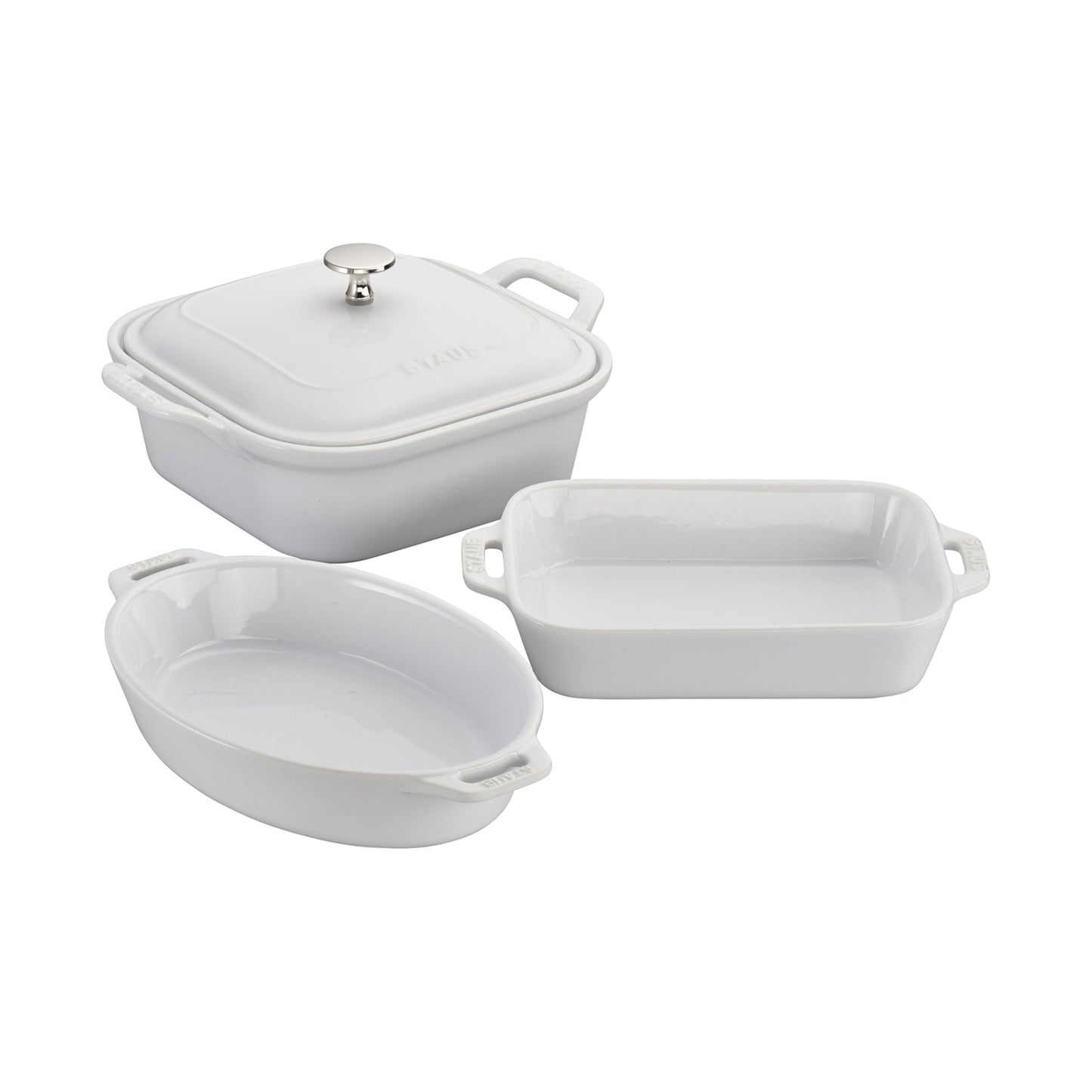 STAUB Ceramique Mixed Baking Dish Set White 4 Piece