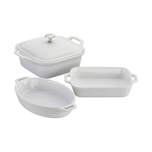STAUB Ceramique Mixed Baking Dish Set White 4 Piece