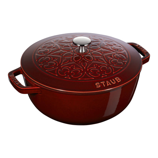 STAUB La Cocotte 4.8 L Cast Iron Round French Oven With Lily Lid, Grenadine-Red