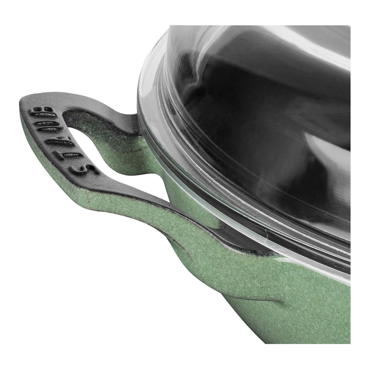 STAUB Cast Iron 3.5 L Cast Iron Round Heritage Braiser/Sauté Pan, Sage