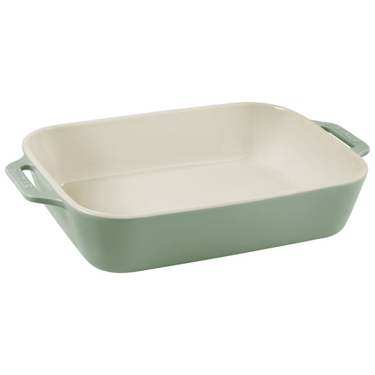 STAUB Ceramique Rectangular Baking Dish Set Eucalyptus 3 Piece