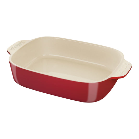 STAUB Ceramique 1.6 L Ceramic Rectangular Oven Dish, Cherry