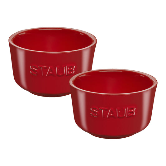STAUB Ceramique 10 Cm / 2 Piece Ceramic Ramekin Set, Cherry