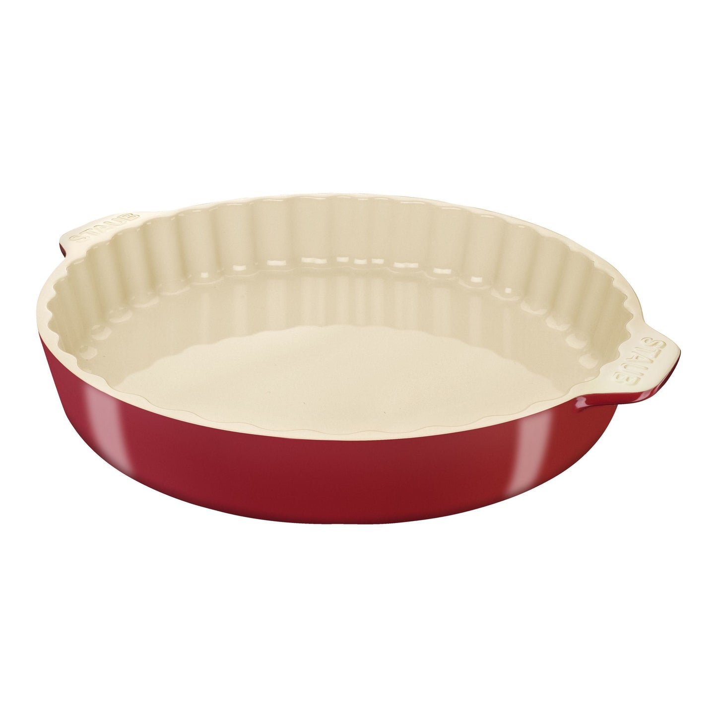 STAUB Ceramique 30 Cm Ceramic Round Pie Dish, Cherry