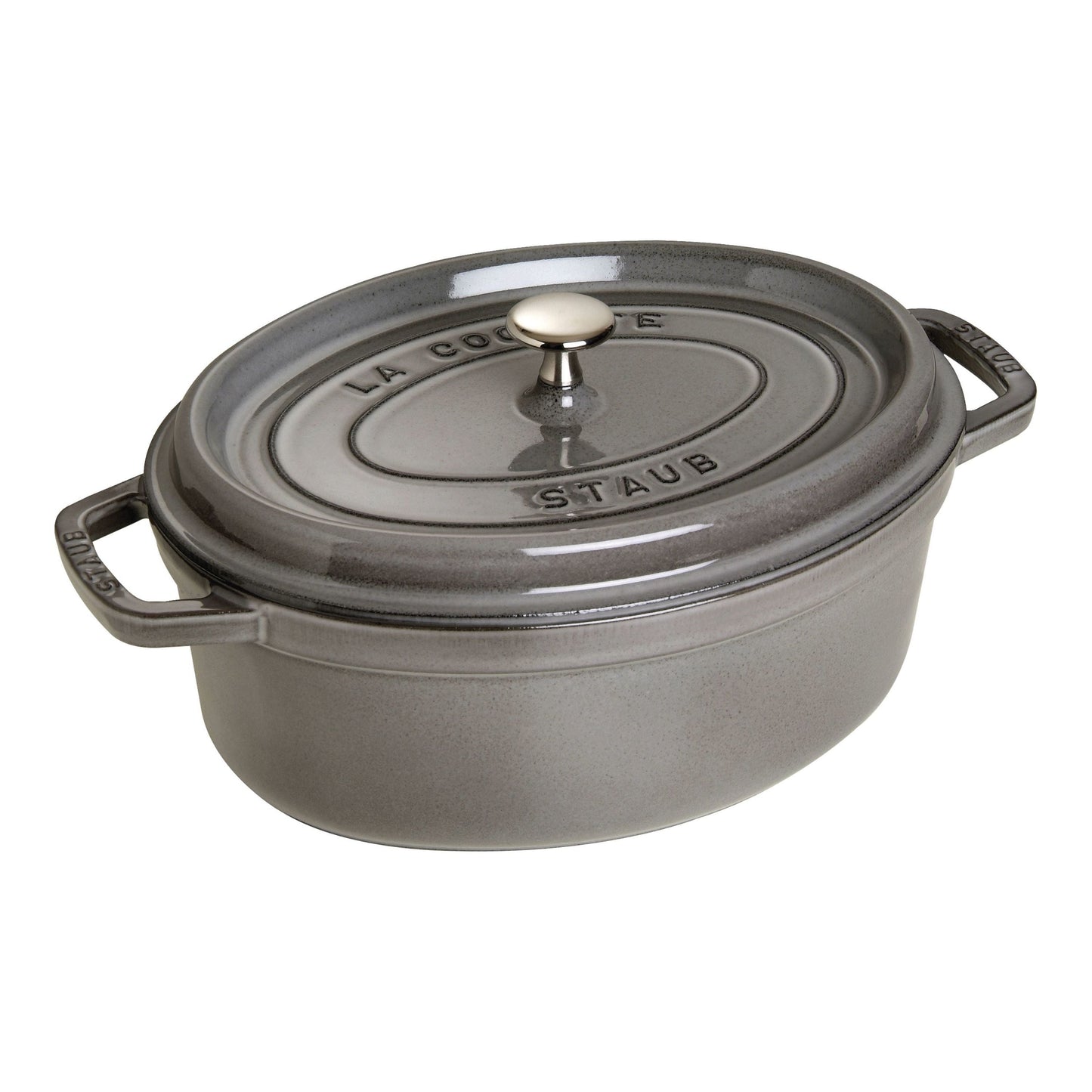 STAUB La Cocotte 5.5 L Cast Iron Oval Cocotte, Graphite-Grey