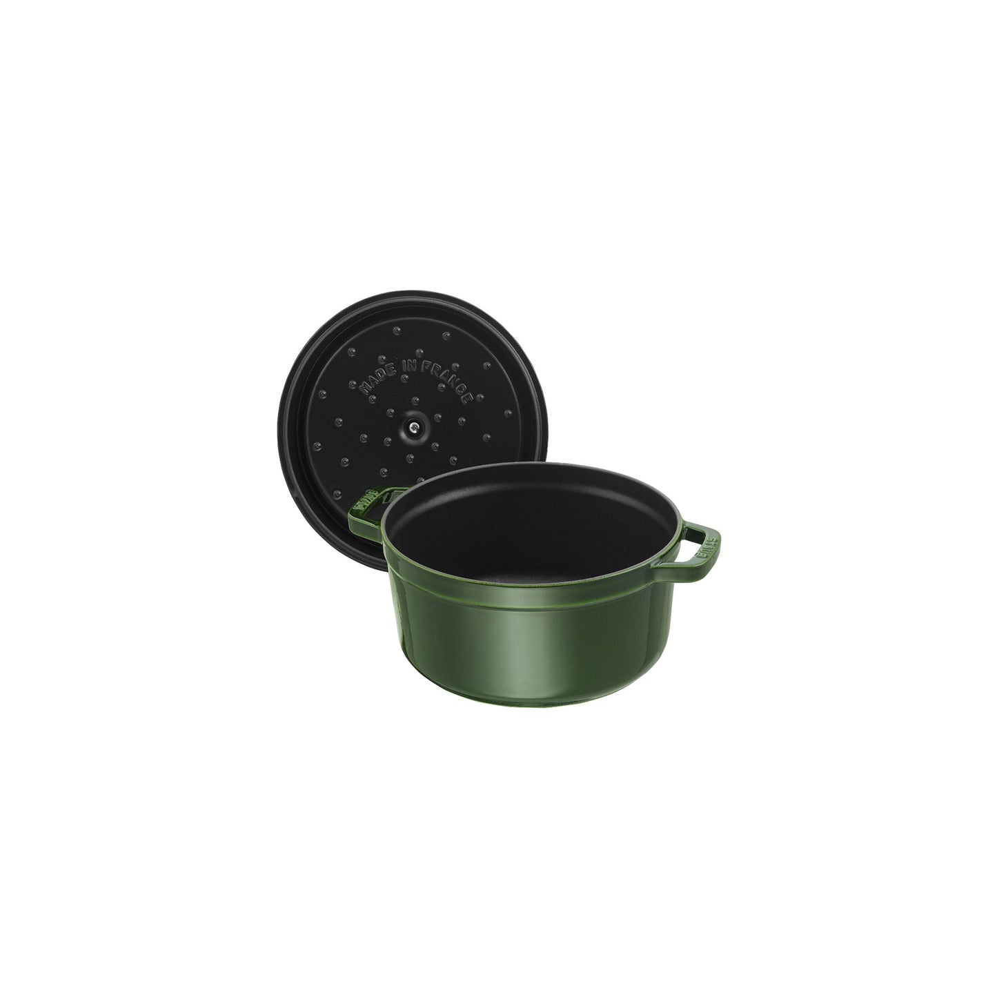 STAUB La Cocotte 6.75 L Cast Iron Round Cocotte, Basil-Green