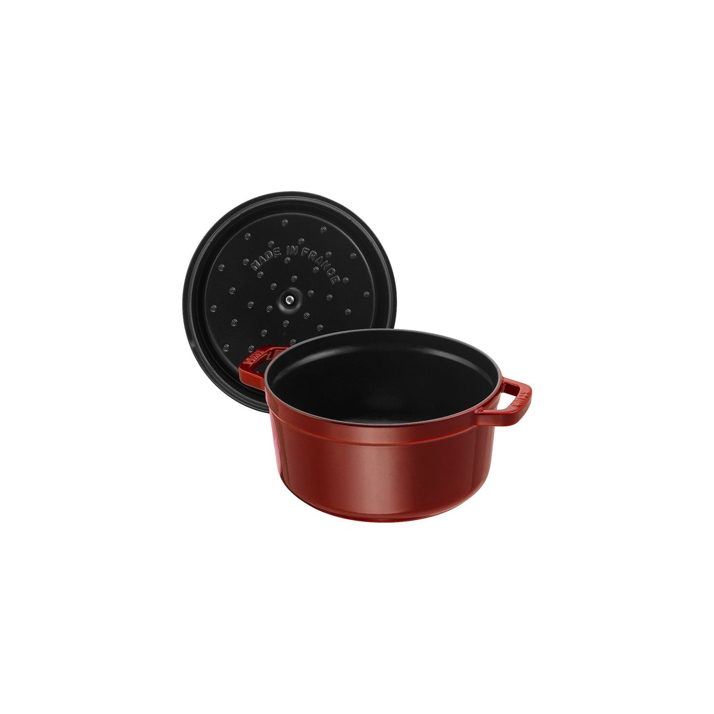 STAUB La Cocotte 3.7 L Cast Iron Round Cocotte, Grenadine-Red