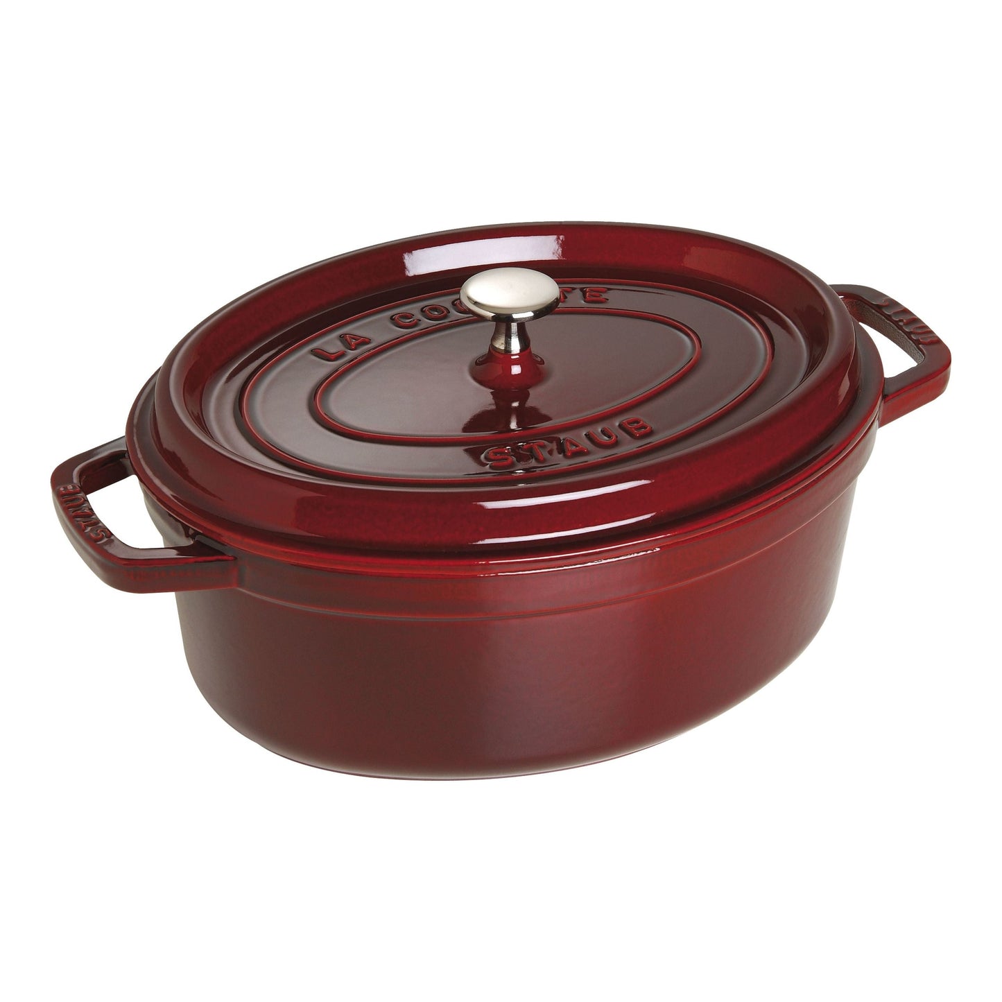 STAUB La Cocotte 4.25 L Cast Iron Oval Cocotte, Grenadine-Red