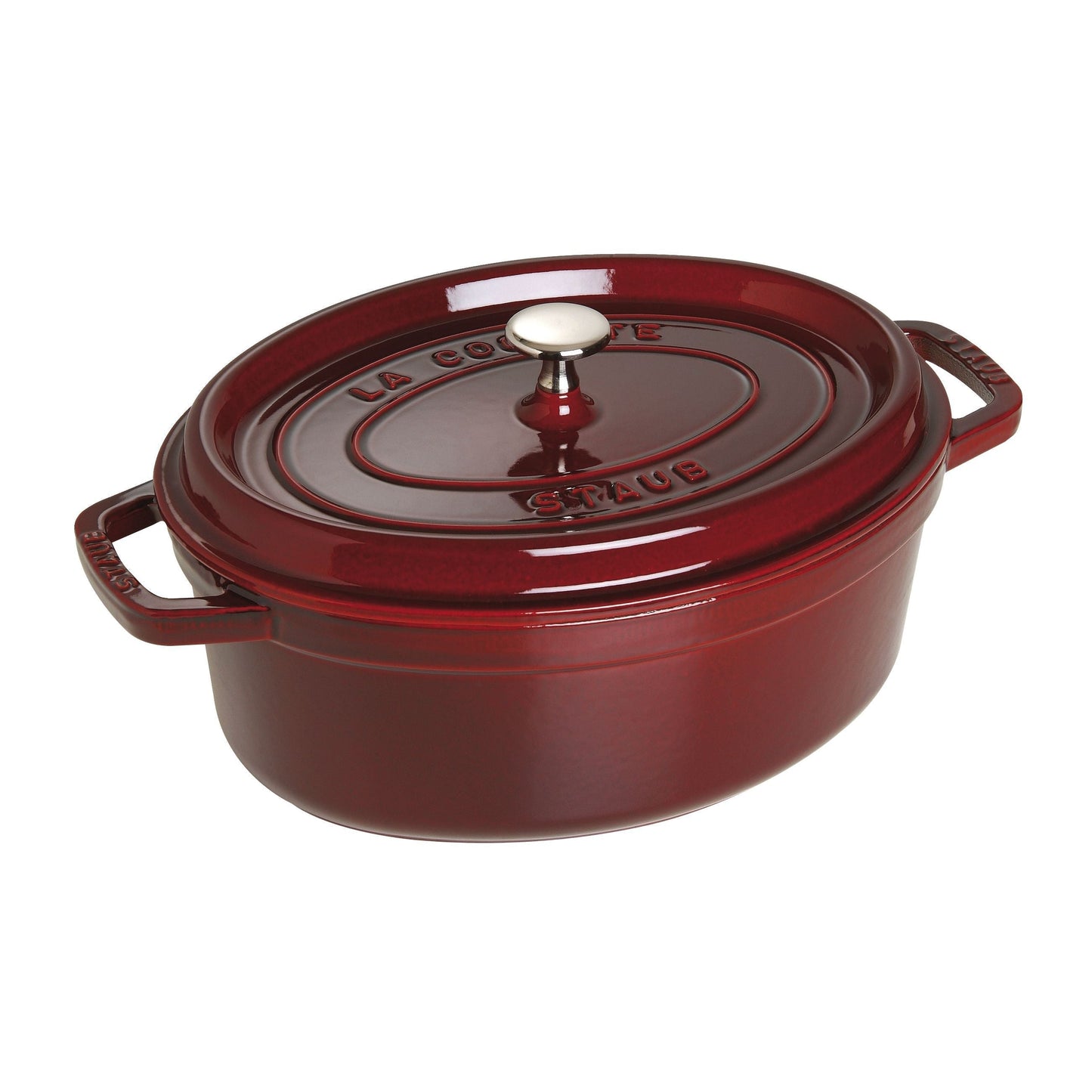 STAUB La Cocotte 4.25 L Cast Iron Oval Cocotte, Grenadine-Red