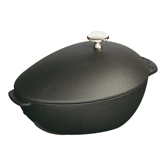 STAUB Specialities 2 L Cast Iron Oval Mussel Pot, Black
