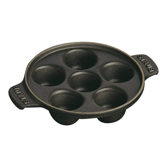 STAUB Specialities 14 Cm Cast Iron Escargot Dish With Six Holes, Black