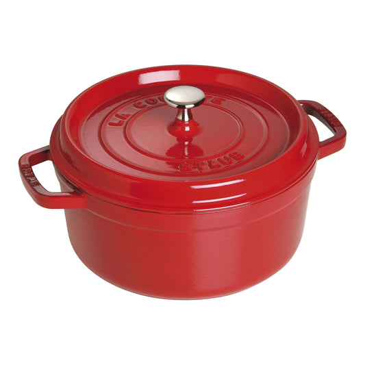 STAUB La Cocotte 5.25 L Cast Iron Round Cocotte, Cherry