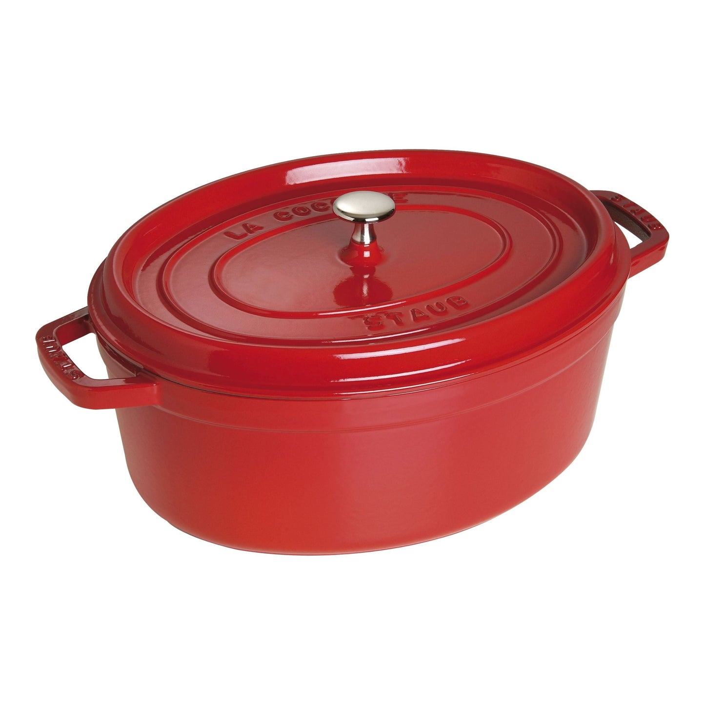 STAUB La Cocotte 3.25 L Cast Iron Oval Cocotte, Cherry