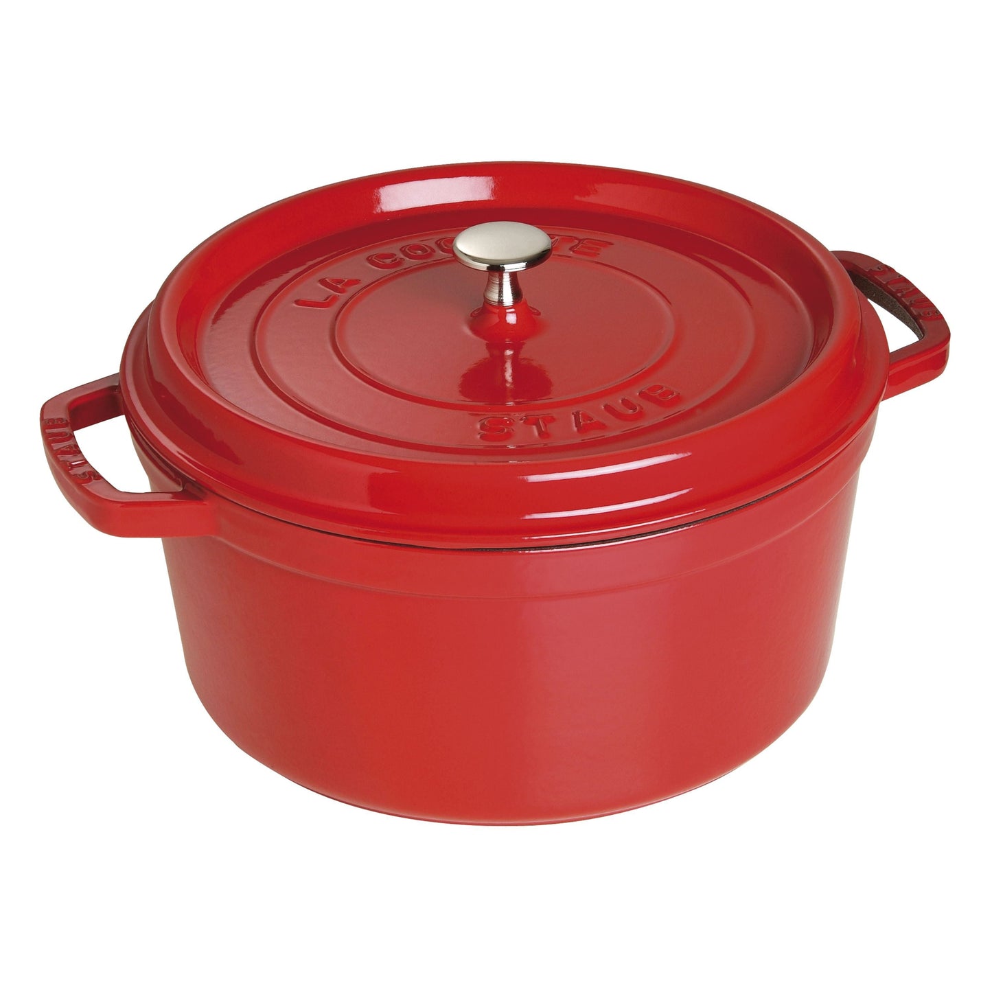 STAUB La Cocotte 6.75 L Cast Iron Round Cocotte, Cherry