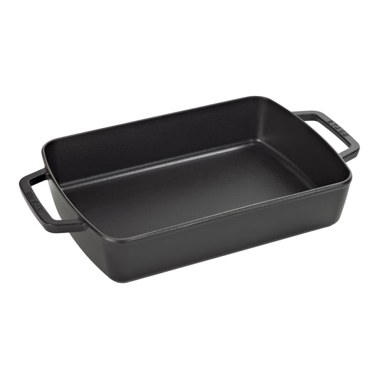 STAUB Specialities 3 L Cast Iron Rectangular Roasting and Baking Pan, Black