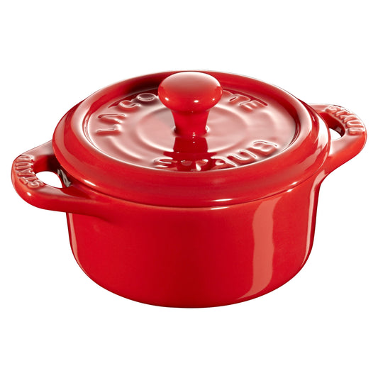 STAUB Ceramique 3 Piece Ceramic Cocotte Set, Cherry