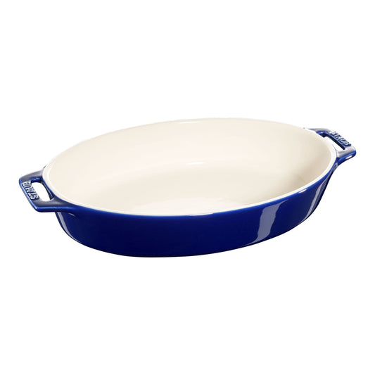 STAUB Ceramique Ceramic Oval Oven Dish, Dark-Blue