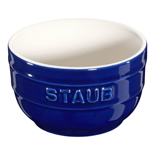 STAUB Ceramique 9 Cm / 2 Piece Ceramic Round Ramekin Set, Dark-Blue