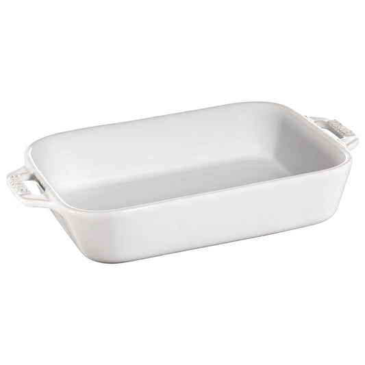 STAUB Ceramique 1 L Ceramic Rectangular Oven Dish, White