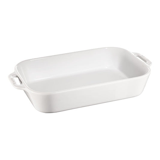 STAUB Ceramique 4.4 L Ceramic Rectangular Oven Dish, White