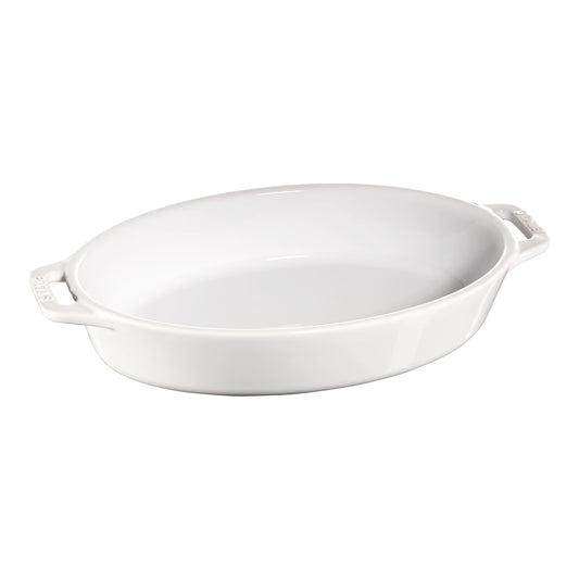 STAUB Ceramique 1 L Ceramic Oval Baking Dish, White