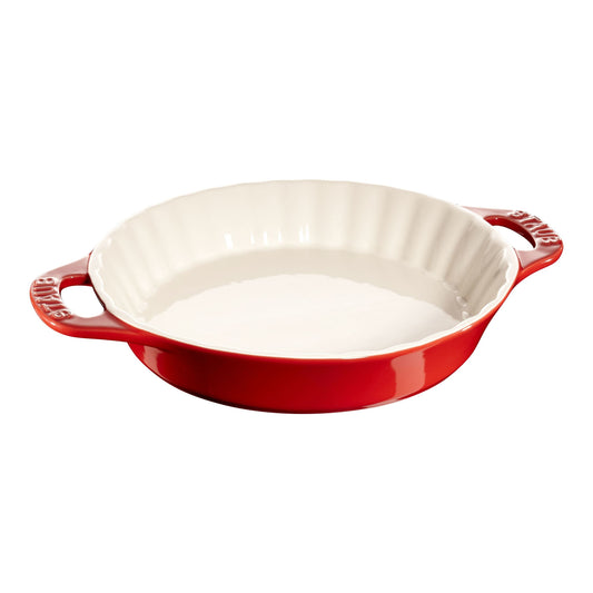 STAUB Ceramique 28 Cm Ceramic Round Pie Dish, Cherry