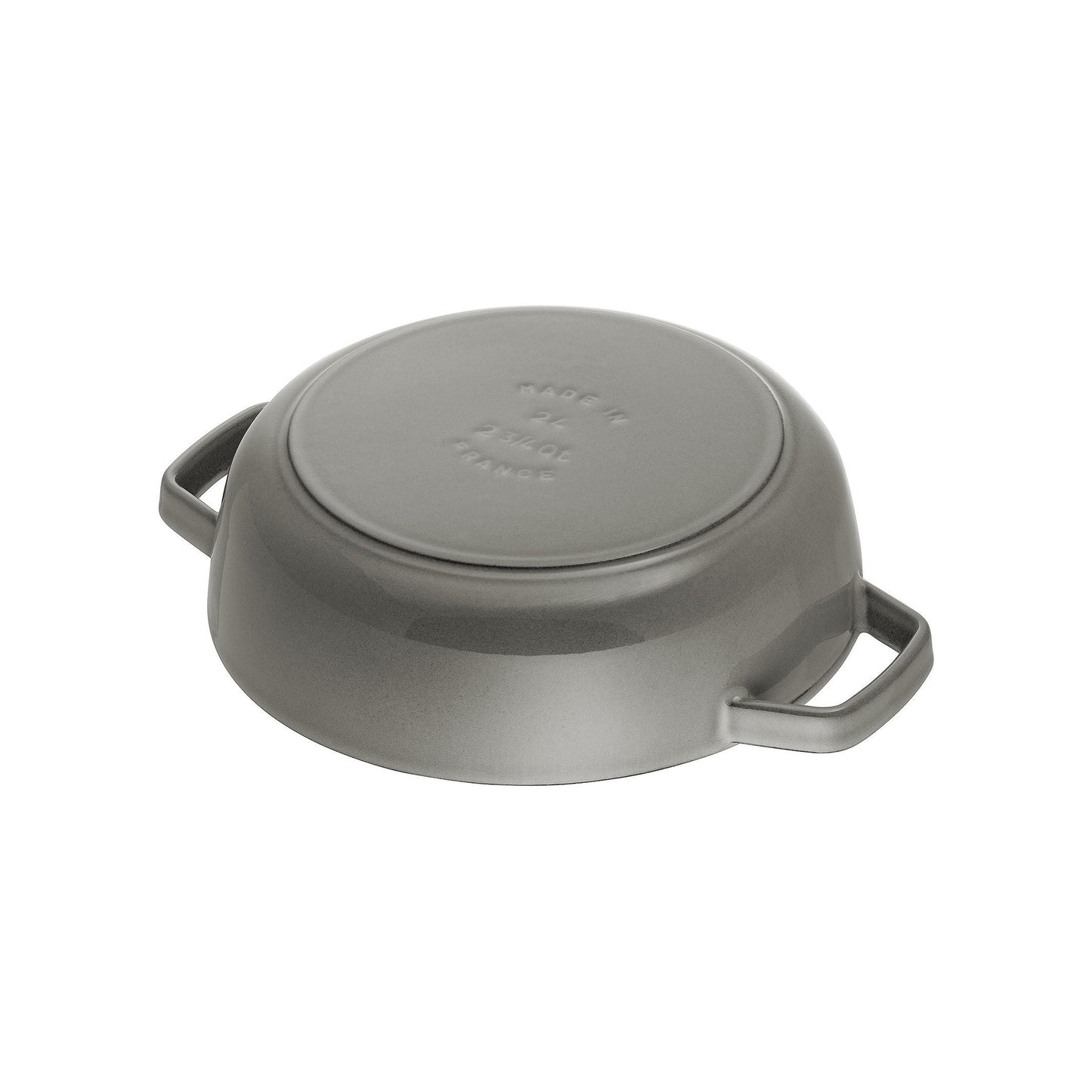 STAUB Braisers 3.7 L Cast Iron Round Saute Pan Chistera, Graphite-Grey