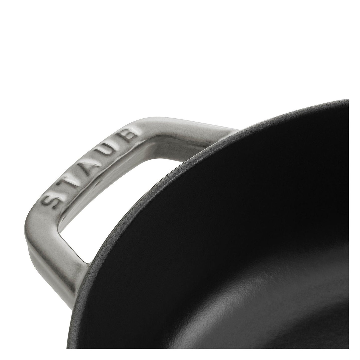 STAUB Braisers 3.7 L Cast Iron Round Saute Pan Chistera, Graphite-Grey