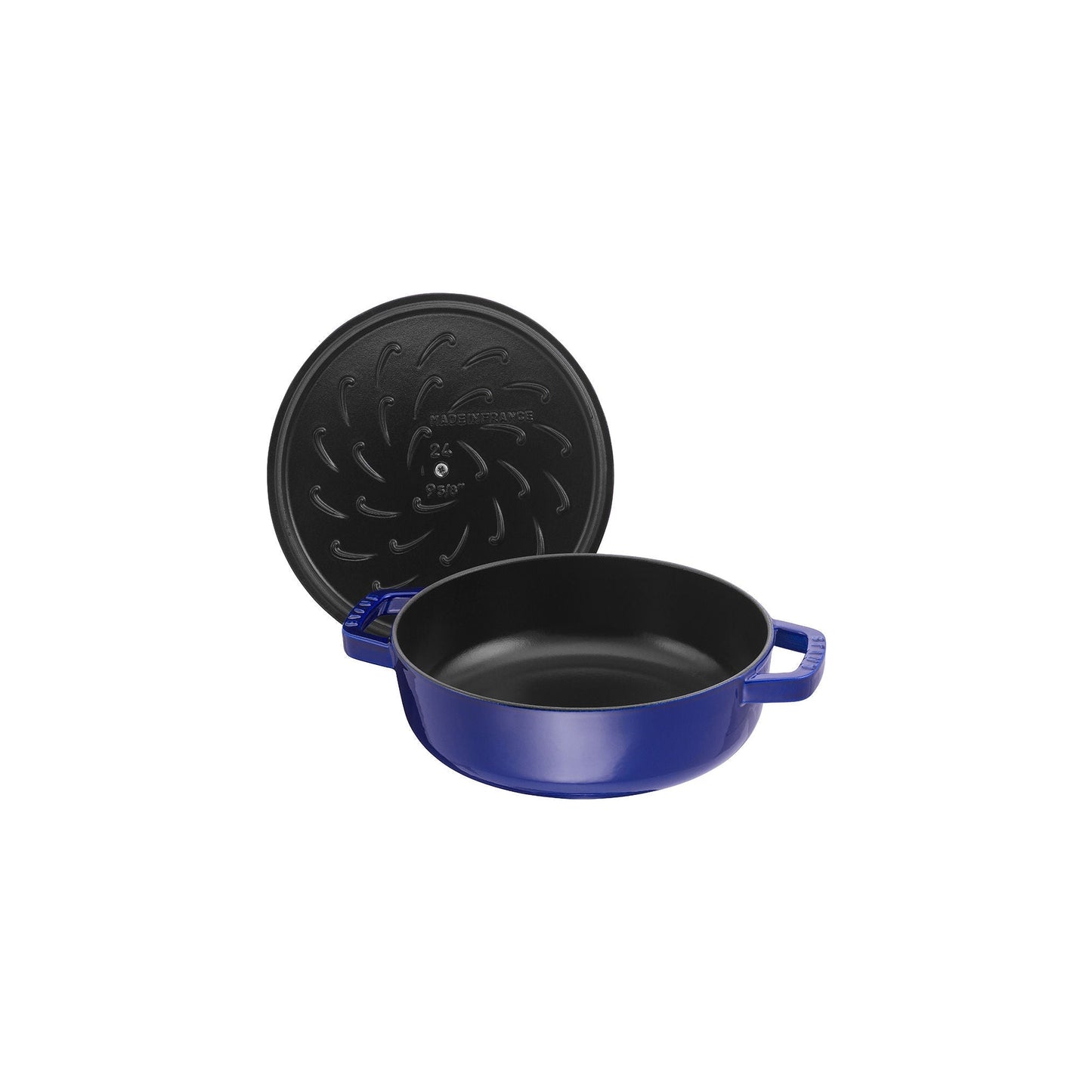 STAUB Braisers 3.7 L Cast Iron Round Saute Pan Chistera, Dark-Blue