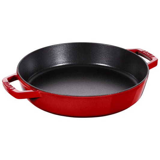 STAUB Pans 26 Cm / 10 Inch Cast Iron Frying Pan With 2 Handles, Cherry