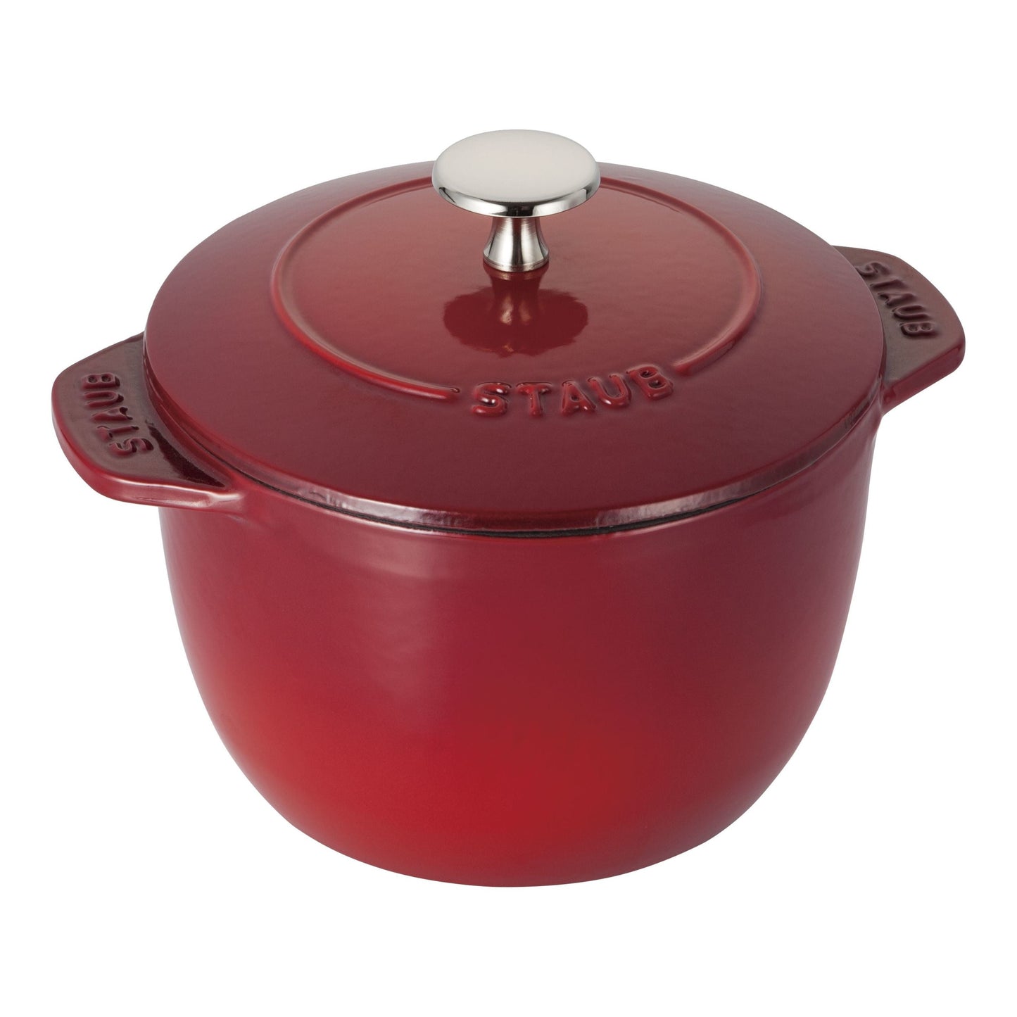 STAUB La Cocotte 1.75 L Cast Iron Round Rice Cocotte, Cherry