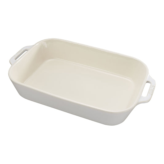STAUB Ceramique Ceramic Rectangular Oven Dish, Ivory-White