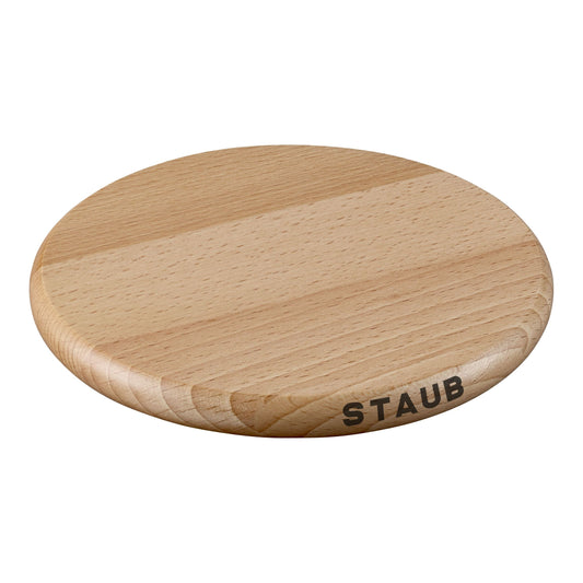 STAUB Specialities 16 cm Round Beech Trivet Magnetic, Brown