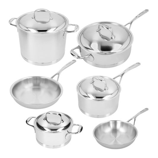 DEMEYERE Atlantis 7 10 Piece 18/10 Stainless Steel Cookware Set