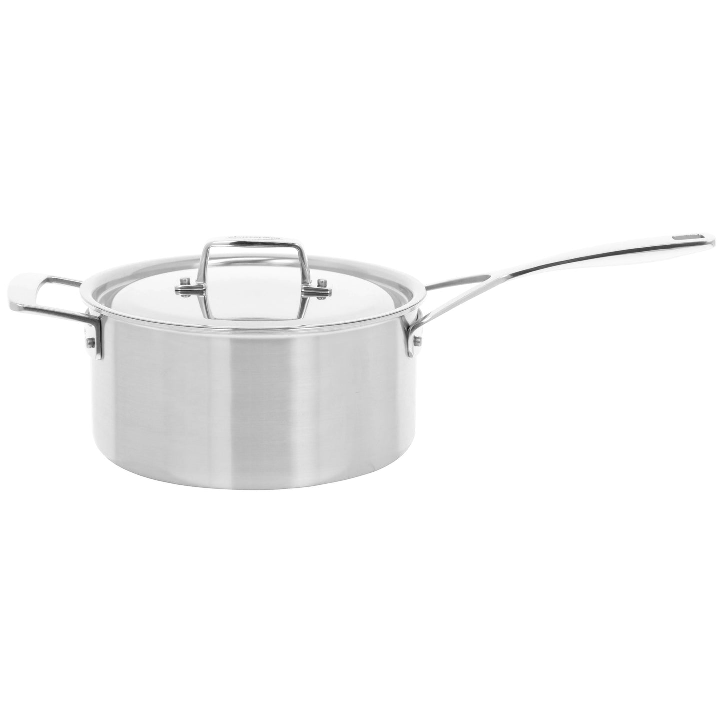 DEMEYERE Essential 5 3.8 L 18/10 Stainless Steel Round Sauce Pan With Lid 4Qt, Silver