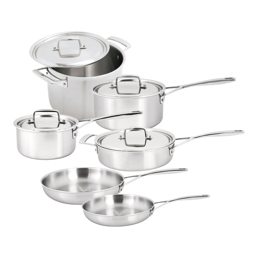 DEMEYERE Essential 5 10 Piece 18/10 Stainless Steel Cookware Set