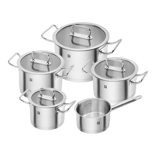 ZWILLING Pro 9 Piece Cookware Set 5 Piece, 18/10 Stainless Steel