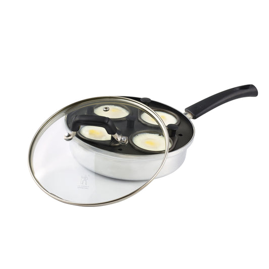 HENCKELS Kitchen Elements Non-Stick Egg Poacher, Silver-Black