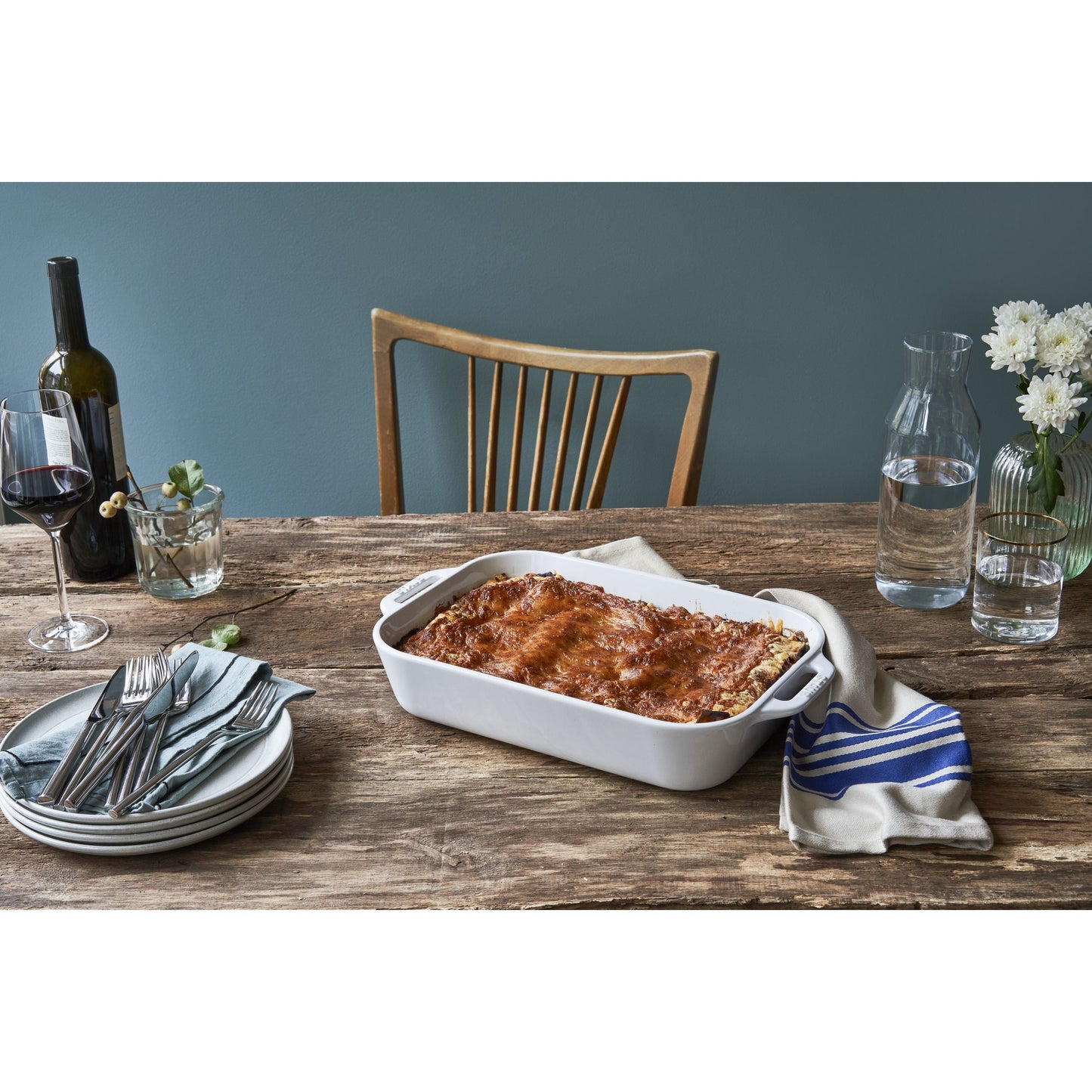 STAUB Ceramique 4.4 L Ceramic Rectangular Oven Dish, White